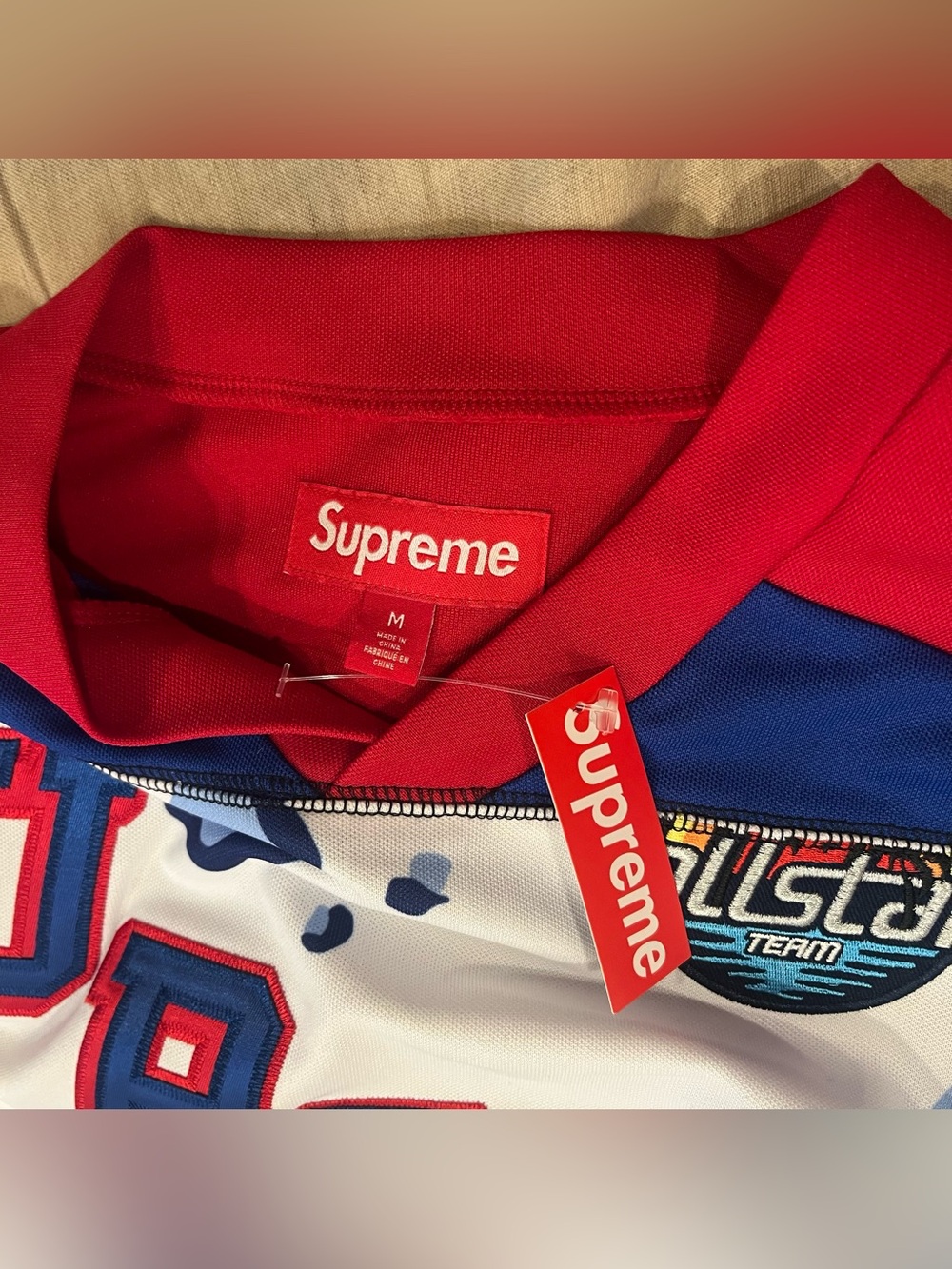 Supreme Paneled Hockey Jersey, White, Medium - Picture 3 of 8